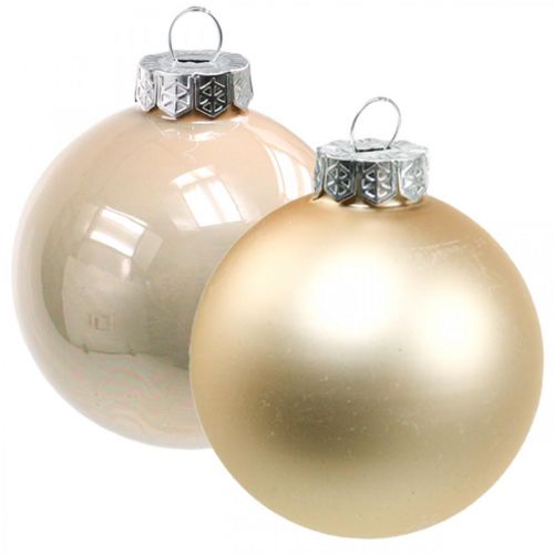 Floristik24 Bolas de navidad cristal crema rosa bolas de cristal Ø6cm 28p