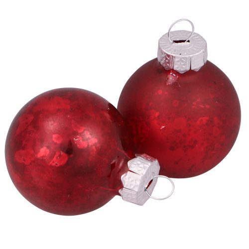 Floristik24 Bolas navideñas de cristal vintage rojo mini Ø3cm 22 piezas