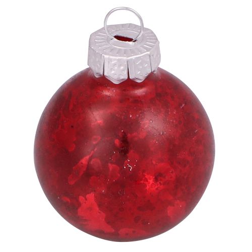 Artículo Bolas navideñas de cristal vintage rojo mini Ø3cm 22 piezas