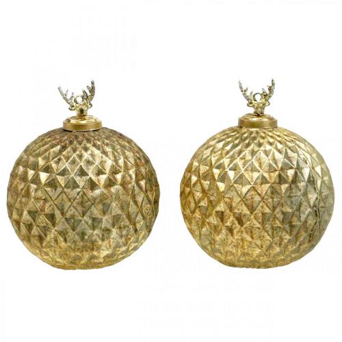 Bolas de Navidad reno adornos para árboles vintage oro Ø12cm 2ud