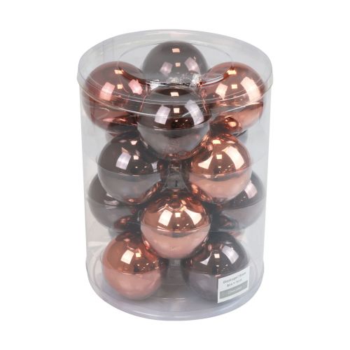 Floristik24 Bolas navideñas vidrio marrón mezcla bolas de árbol brillante Ø7,5cm 12ud