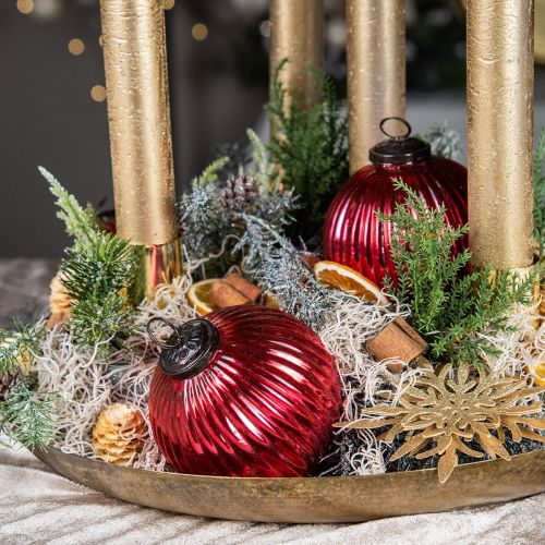 Floristik24 Bolas navideñas de cristal bolas de árbol de Navidad rojas Ø10cm 4ud