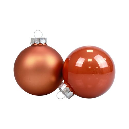 Floristik24 Bolas navideñas de cristal bolas para árboles de Navidad rojo marrón Ø6,5cm 24 piezas