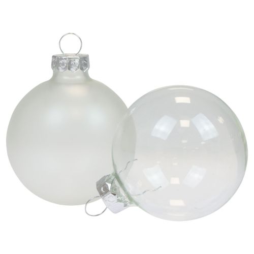 Floristik24 Bolas navideñas vidrio transparente opaco bolas de árbol de Navidad Ø6cm 6 piezas