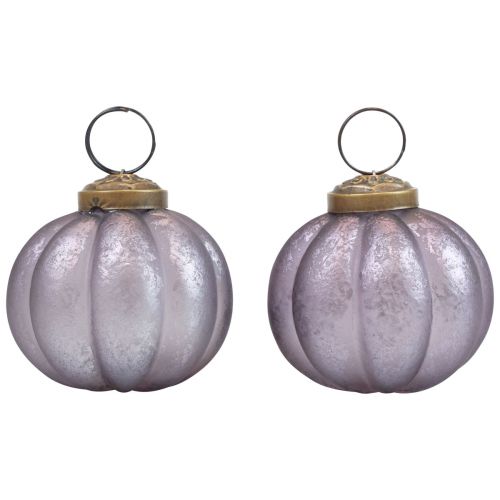 Artículo Bolas navideñas de cristal violeta bolas de árbol de Navidad vintage Ø6cm 4ud