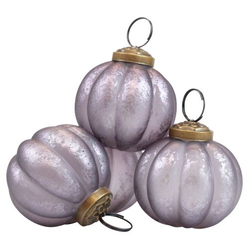 Floristik24 Bolas de Navidad de cristal púrpura bolas de árbol de Navidad vintage Ø6cm 4 piezas
