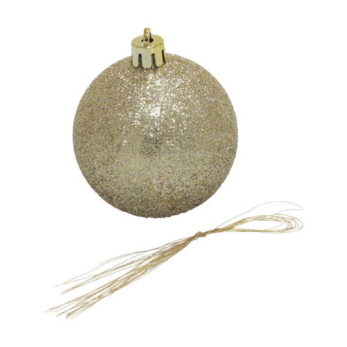 Artículo Bolas navideñas plástico champagne brillo mate Ø6cm 10p