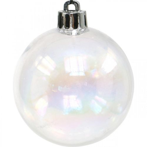 Floristik24 Bolas de navidad plastico transparente iridiscente Ø6cm 12pcs
