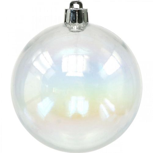 Floristik24 Bolas navideñas plastico transparente iridiscente Ø8cm 6pcs