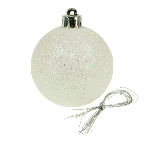 Artículo Bolas de navidad plastico blanco-nácar Ø6cm 10p