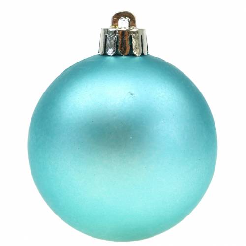 Floristik24 Adornos para árboles de Navidad Bola de Navidad turquesa Ø6cm 12pcs