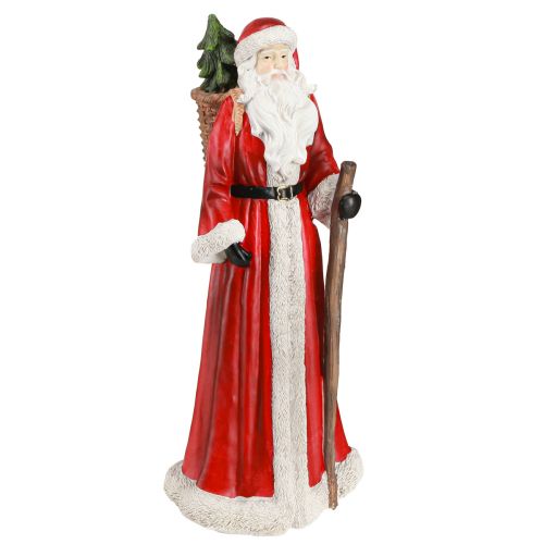 Floristik24 Figura de Papá Noel con cesta rojo blanco verde oro Al. 36 cm