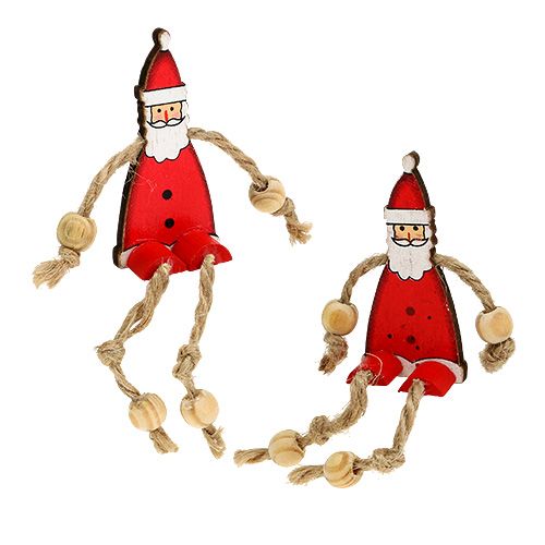 Floristik24 Santa Claus figura sentada 6,5cm Rojo 12pcs