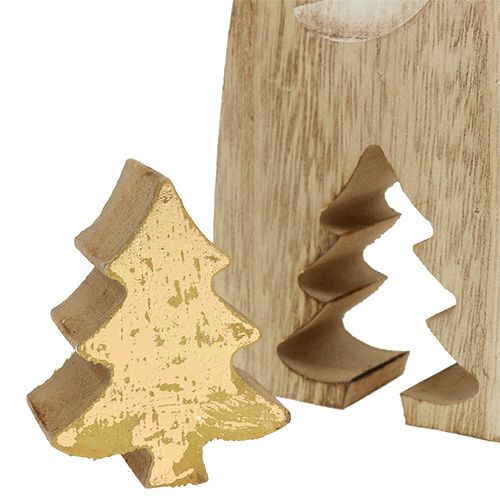 Floristik24 Madera de Papá Noel con abeto dorado 17cm
