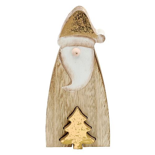 Floristik24 Madera de Papá Noel con abeto dorado 17cm
