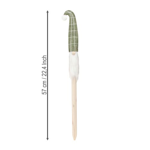 Artículo Papá Noel en un palo Gnomo navideño verde 57cm 4 piezas