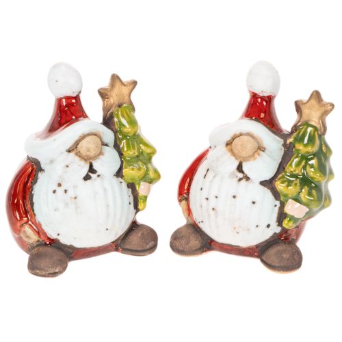 Figura de Papá Noel con adorno de árbol de Navidad, 7 cm, 2 piezas