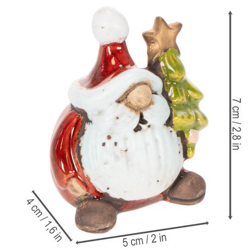 Figura de Papá Noel con adorno de árbol de Navidad, 7 cm, 2 piezas | Floristik24.es