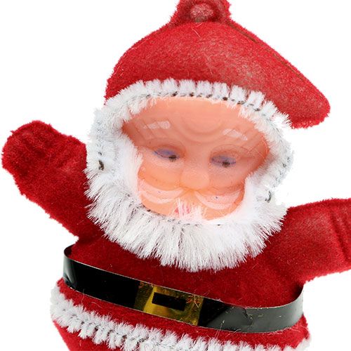 Floristik24 Papá Noel 6cm flocado rojo en palo 48uds