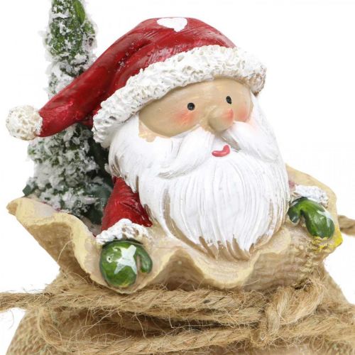 Artículo Figura decorativa Papá Noel en saco decoración navideña Ø8cm/H13cm 2 piezas