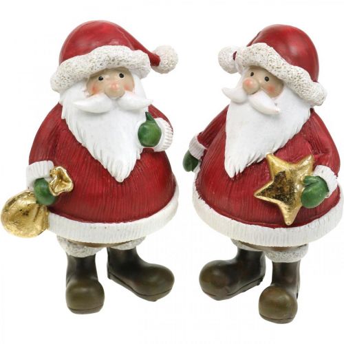 Floristik24 Figura decorativa Papá Noel con estrella / bolsa Al.13cm 2ud