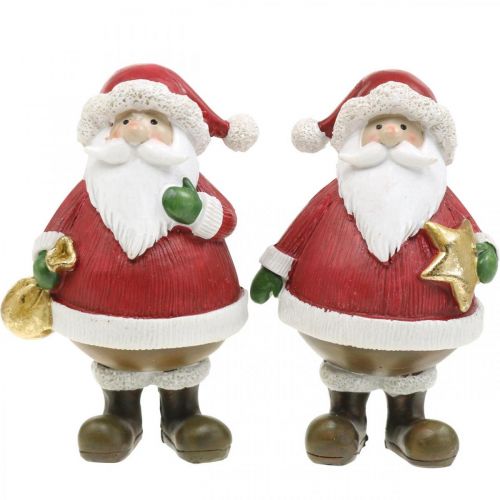 Figura decorativa Papá Noel con estrella / bolsa Al.13cm 2ud