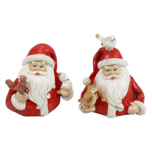 Figuras navideñas Papá Noel con animales 10x7x9cm 2ud