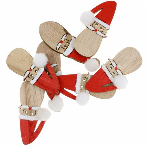 Floristik24 Scatter decoración cabeza de Papá Noel madera 4,5cm 36p