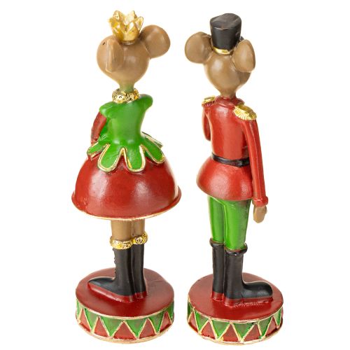Artículo Figuras decorativas navideñas de ratón 14,5cm rojo-verde 2 piezas