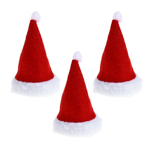 Floristik24 Sombreros navideños rojos 10cm 12pcs