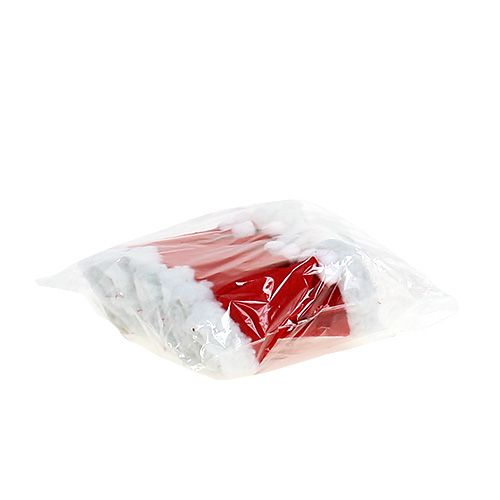 Floristik24 Sombreros navideños rojos 10cm 12pcs