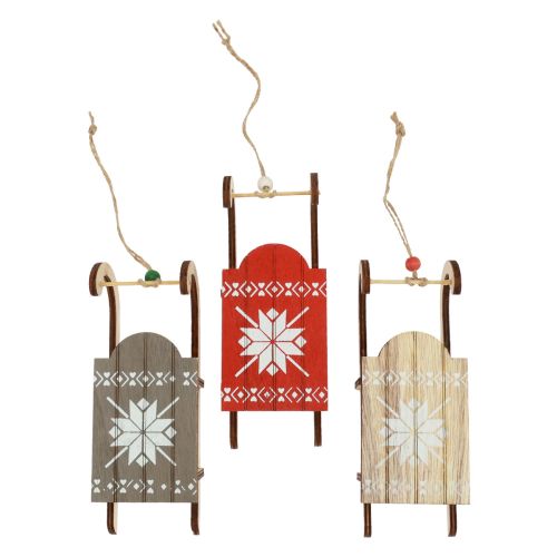 Floristik24 Trineo navideño trineo decorativo madera 16x6x5cm 3ud