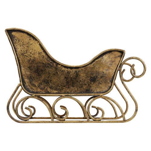 Floristik24 Trineo navideño metal trineo decorativo dorado 30×12×20cm