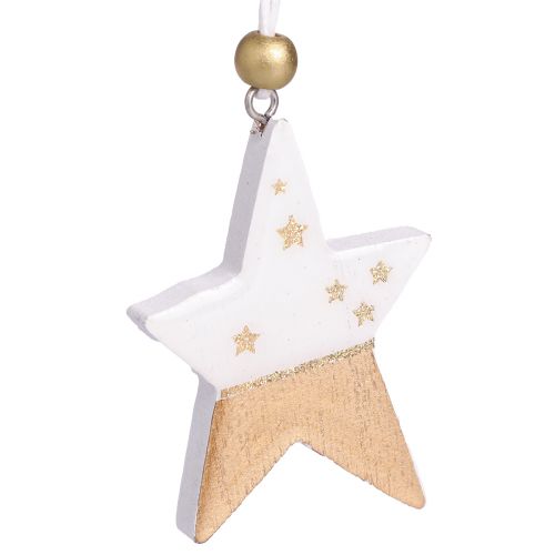Artículo Adornos navideños de madera estrella árbol corazón 6,5–7cm 6 piezas