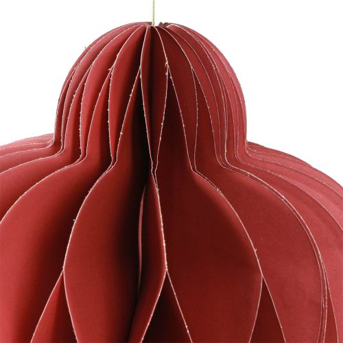 Artículo Adornos navideños adorno de papel Burdeos H40cm 2 piezas