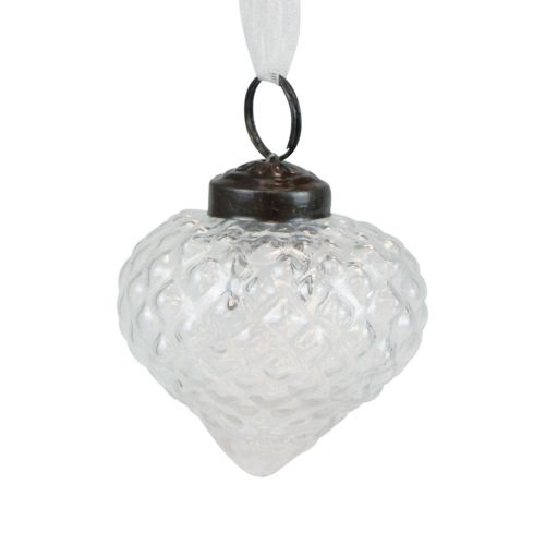 Artículo Adornos navideños decoración de vidrio cebolla diamante transparente Ø5,5cm 9 piezas