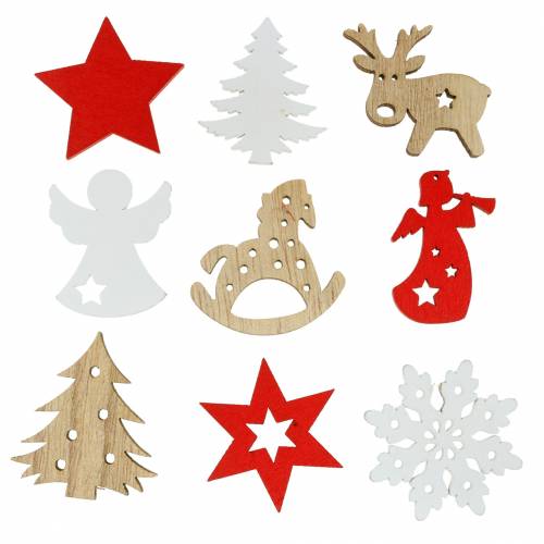 Floristik24 Adornos scatter surtido navideño madera 72 piezas