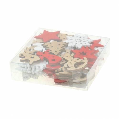 Floristik24 Adornos scatter surtido navideño madera 72 piezas