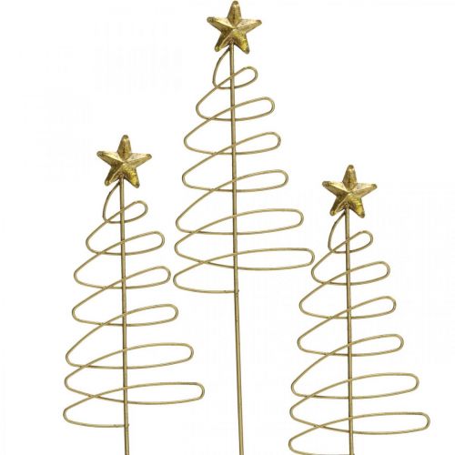 Floristik24 Alfiler de Navidad flor de abeto pin metal 30cm 6pcs