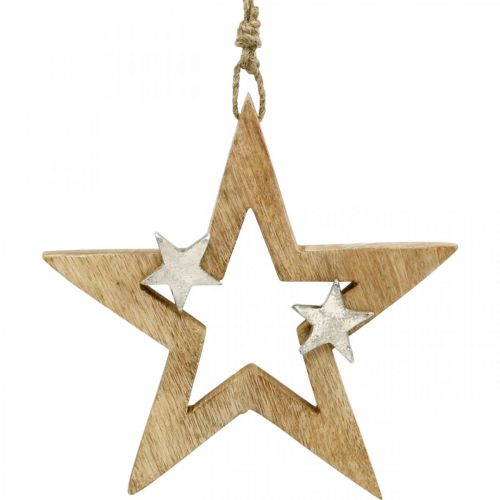 Floristik24 Estrella de Navidad para colgar Estrella decoración de madera Navidad H22cm