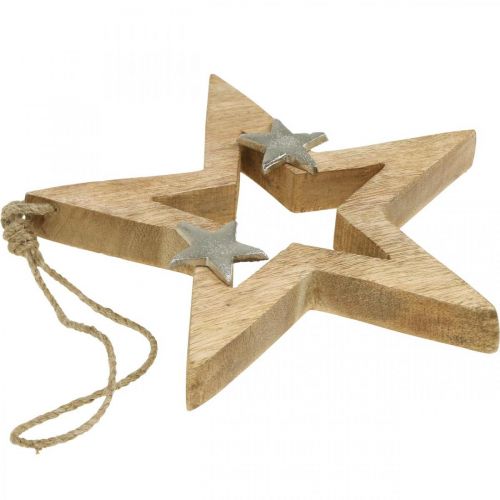Floristik24 Estrella de Navidad para colgar Estrella decoración de madera Navidad H22cm