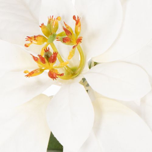 Flor de Pascua artificial, blanca, flor grande, planta decorativa, 40 cm | Floristik24.es