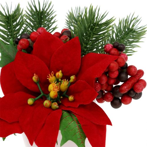 Floristik24 Flor de pascua en maceta roja artificial Al. 11 cm