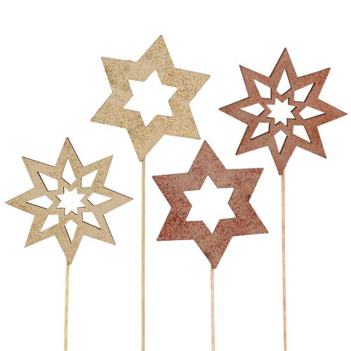 Floristik24 Plugs de flor de Pascua bronce oro Ø5,5cm 18 piezas