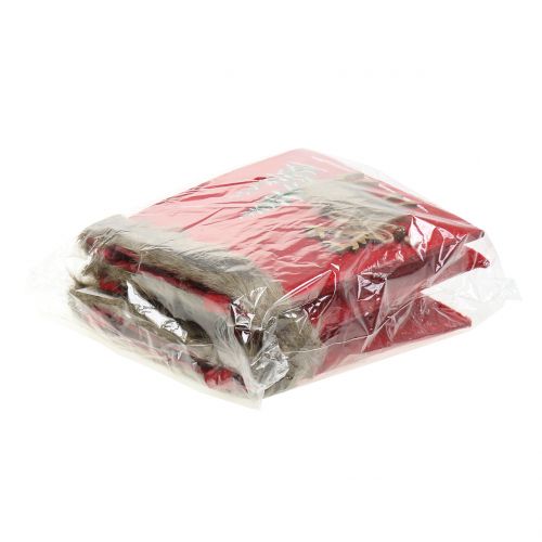 Artículo Bolsa navideña roja con pelo 15,5cm x 18cm 3uds