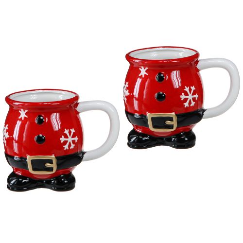 Artículo Taza navideña taza de cerámica Papá Noel 10,5cm 2uds