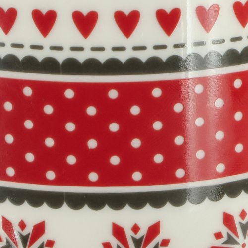 Artículo Taza navideña de cerámica roja y blanca Ø10cm H9cm