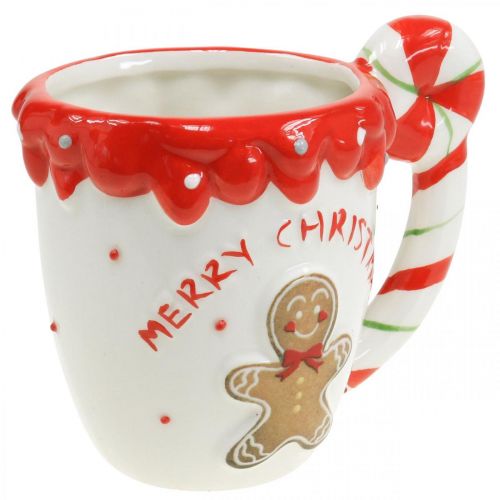 Floristik24 Taza navideña Feliz Navidad cerámica blanca Al. 10,5 cm