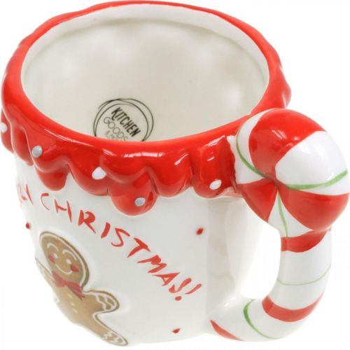 Artículo Taza navideña Feliz Navidad cerámica blanca Al. 10,5 cm