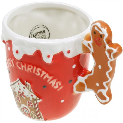 Artículo Taza navideña Feliz Navidad cerámica roja Al.10,5cm